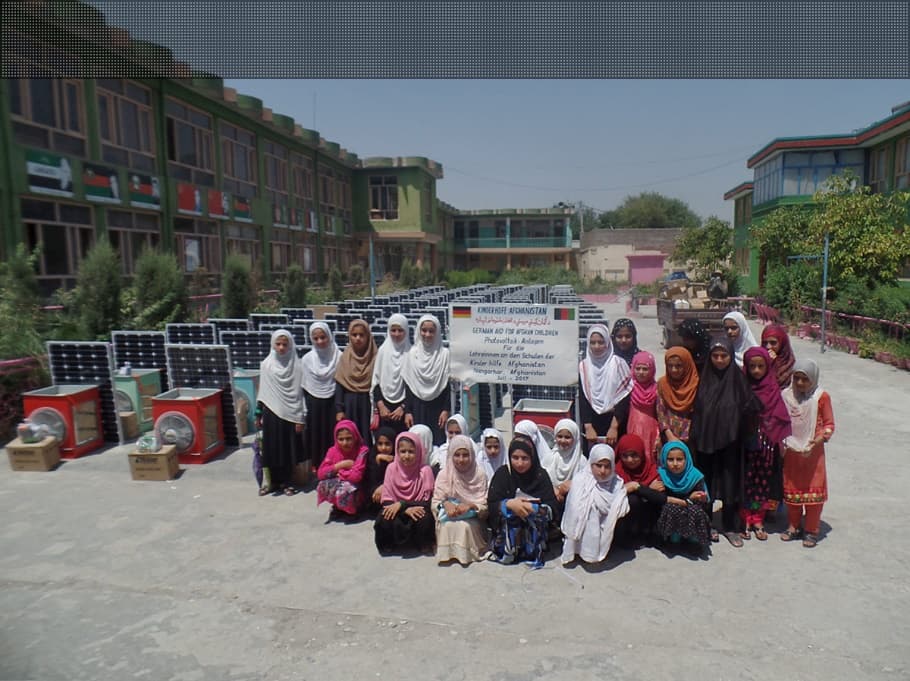 Women with solar panel technology