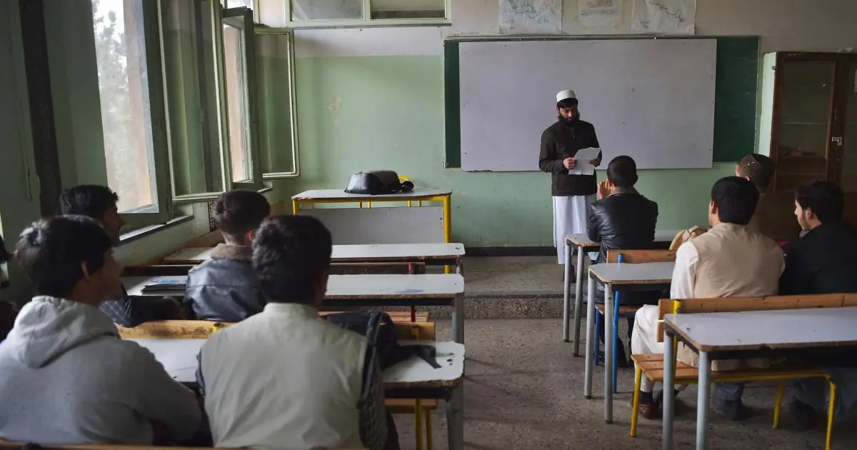 Afghan students in classroom